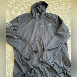 Adidas Black Hooded Rain Jacket/Windbreaker